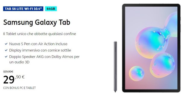 Tablet Galaxy Tab S6 Lite TIM bonus PC