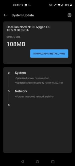 OnePlus Nord N10 5G OxygenOS 10.5.9