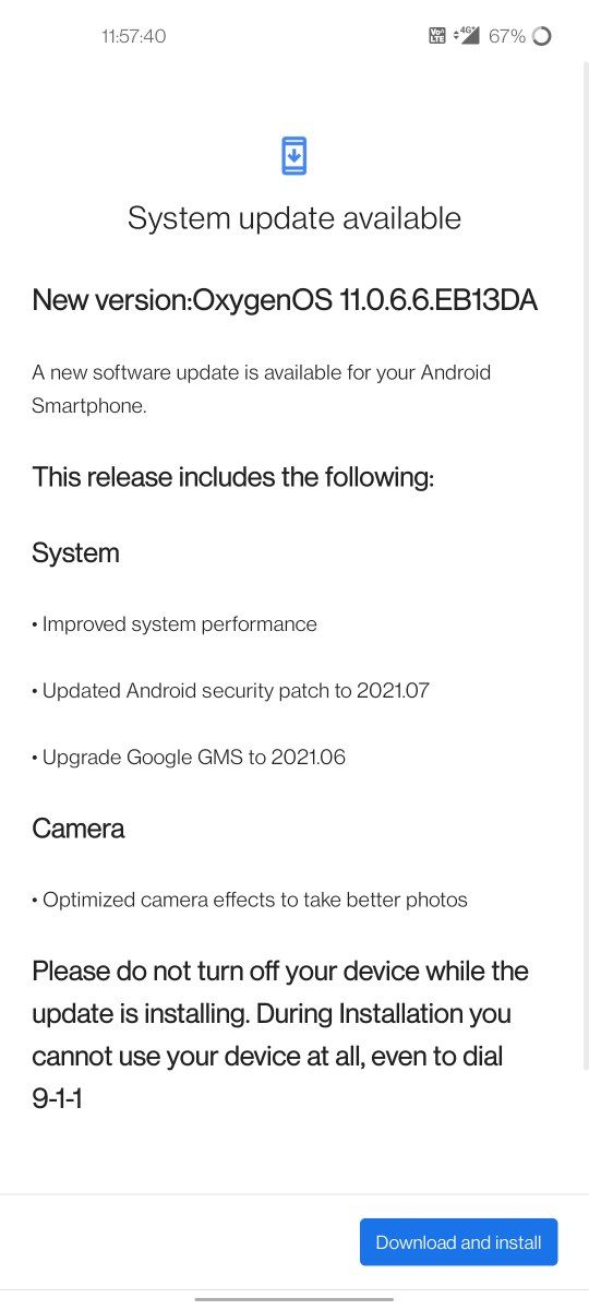 OnePlus Nord CE 5G OxygenOS 11.0.6.6 novità