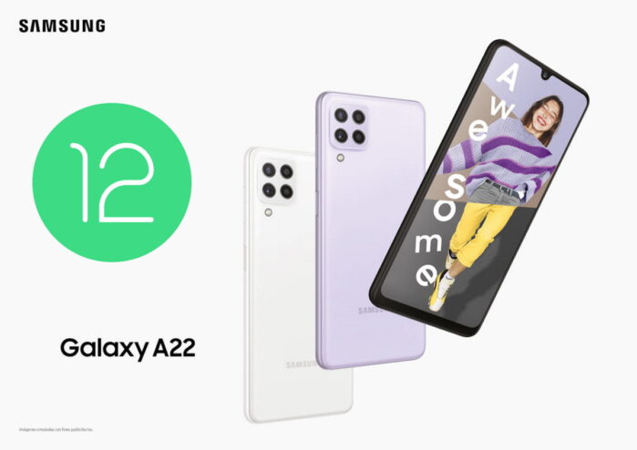 Samsung Galaxy A22 si aggiorna ad Android 12 con ONE UI 4.1